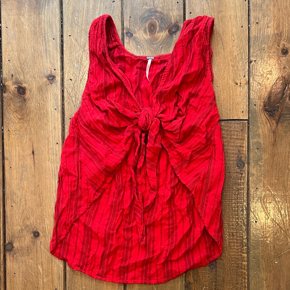 Free People By My Side Sleeveless Tie Top, High Low, Reversible - XS